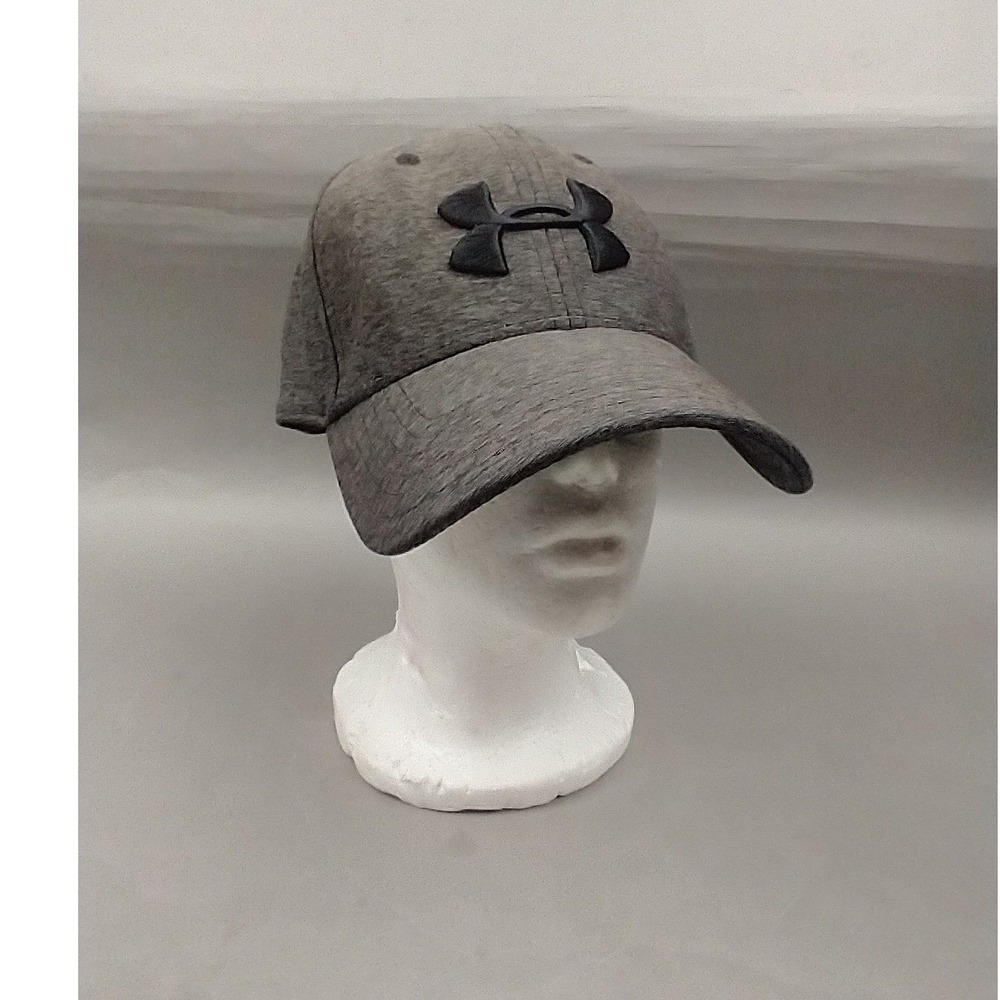 Under Armour Men Gray Heathered Pro Fit Baseball Hat Embroidered‎ Logo Cap M/L